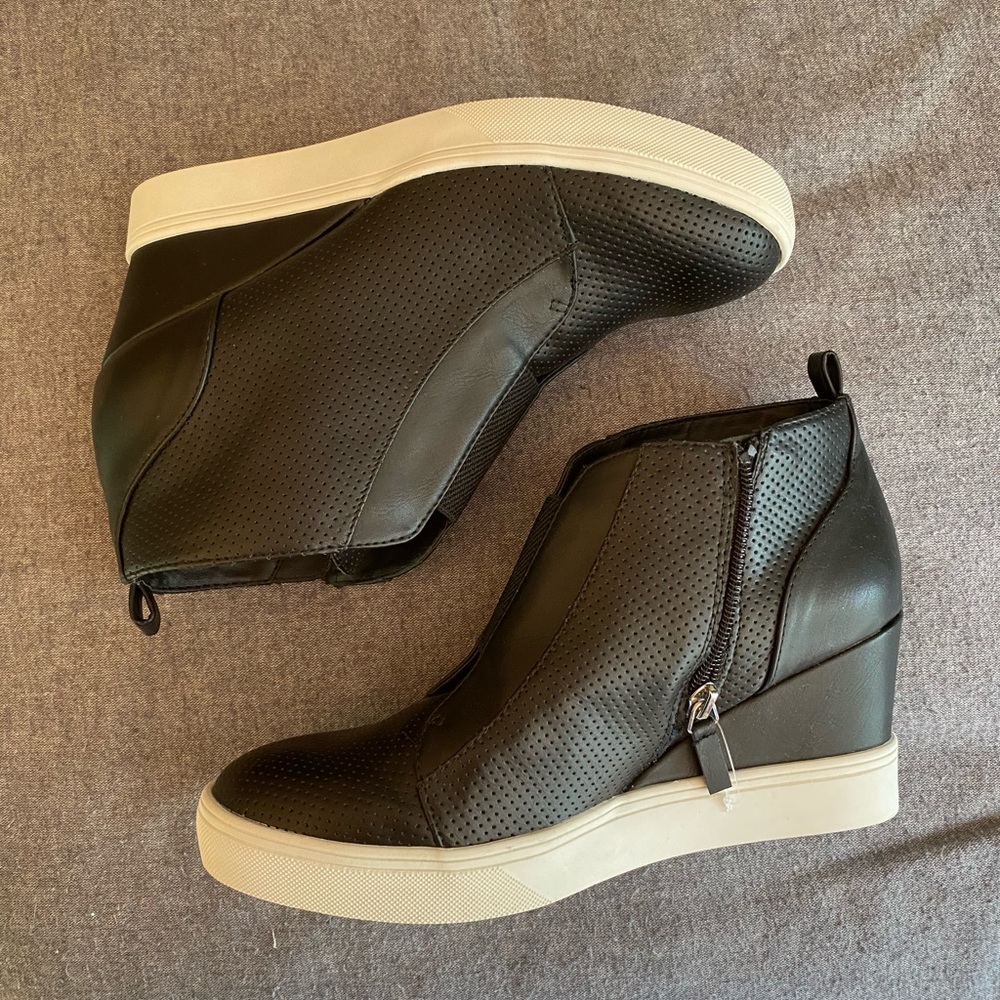 MIA Faux Leather Wedge Sneakers